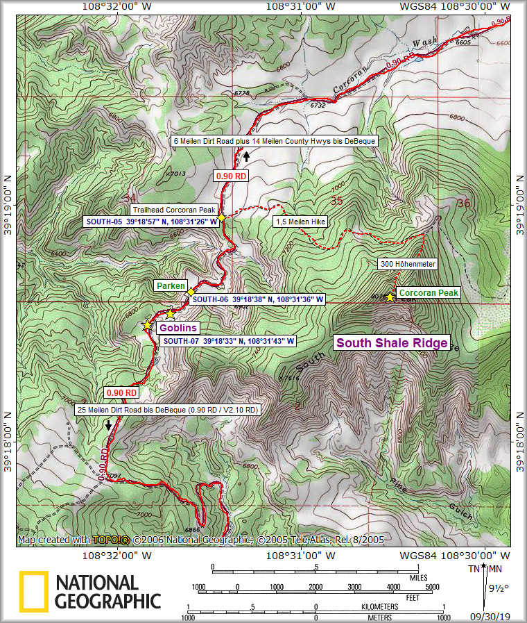 Karte South Shale Ridge