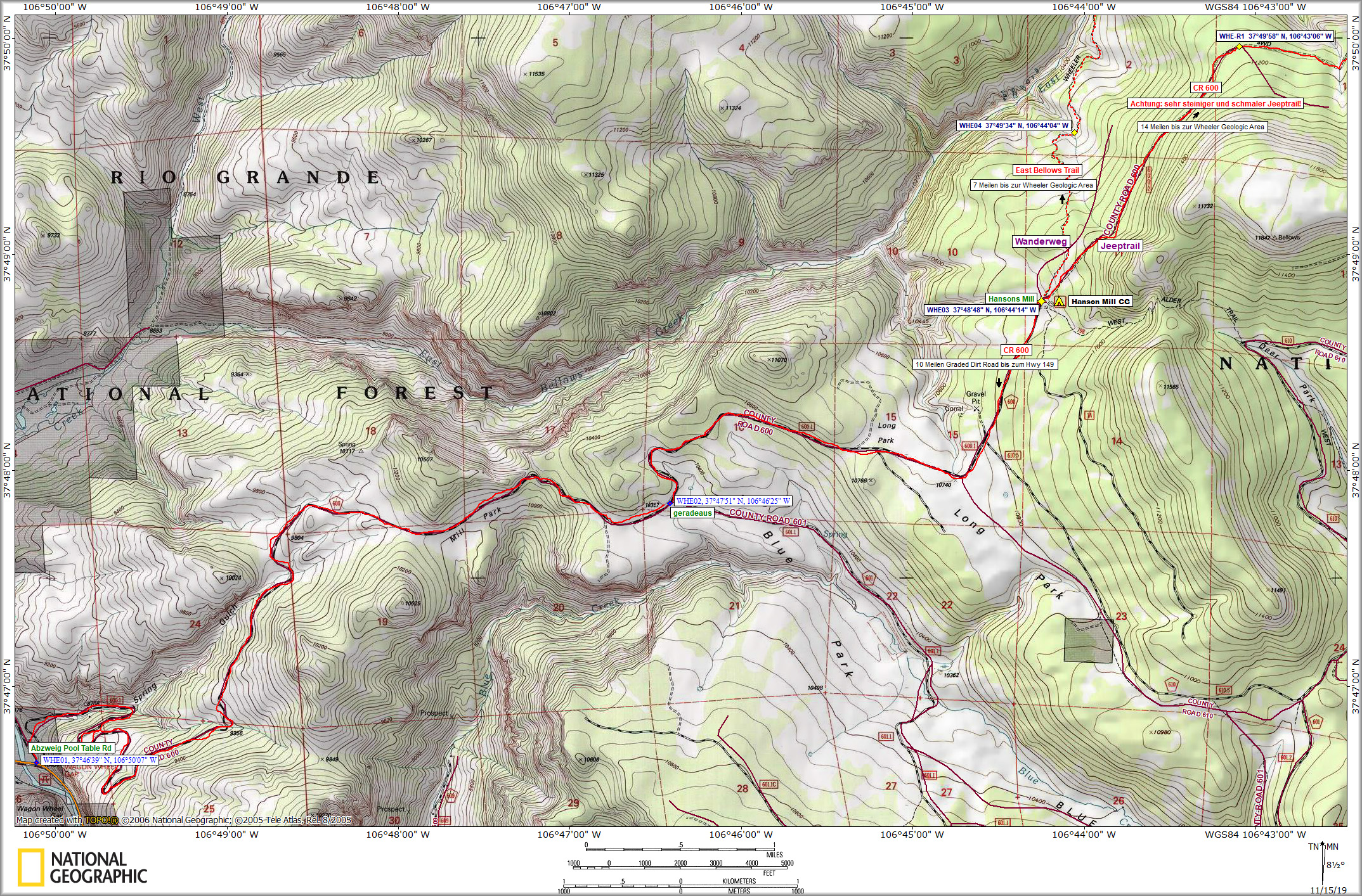 Karte Wheeler Geologic Area