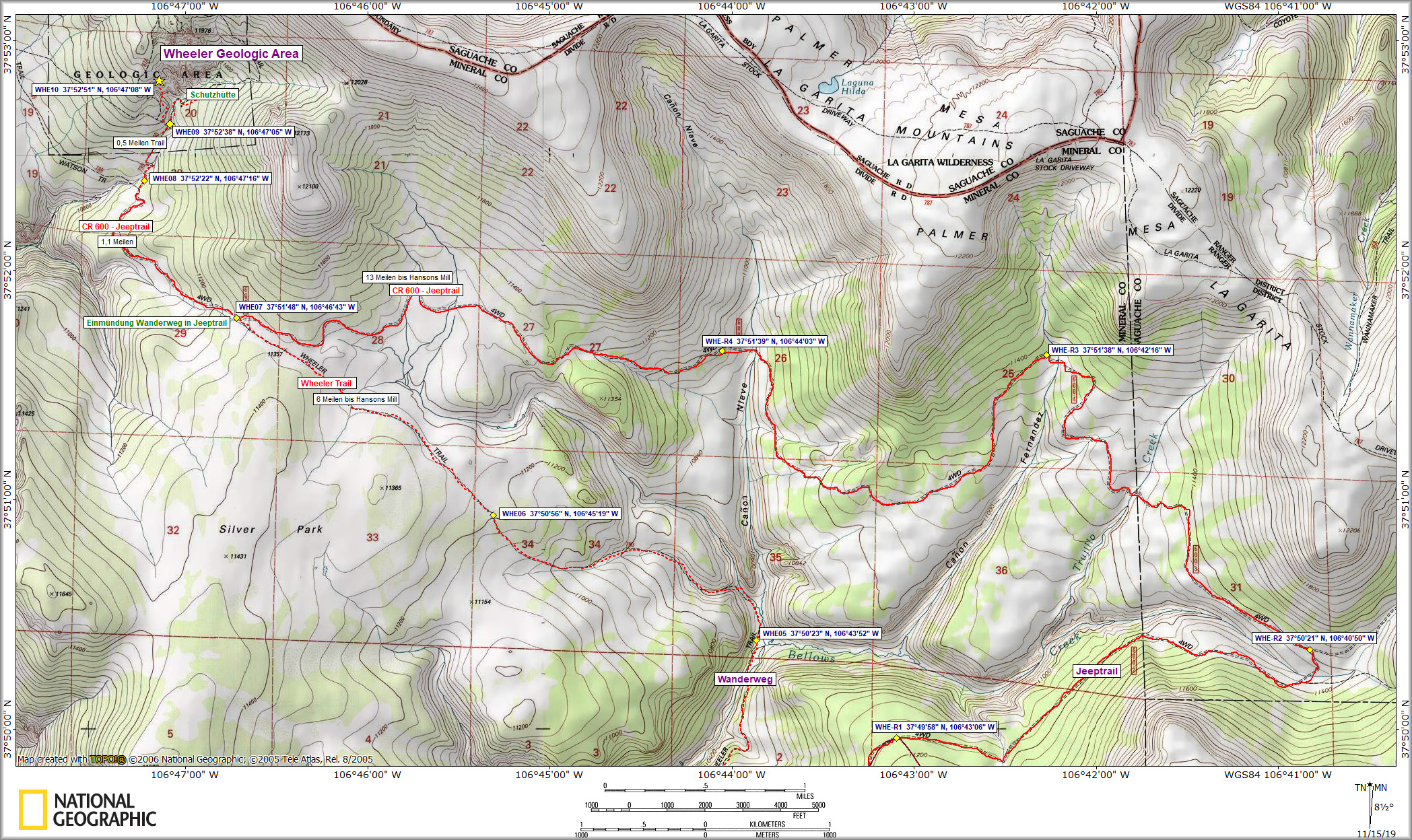 Karte Wheeler Geologic Area