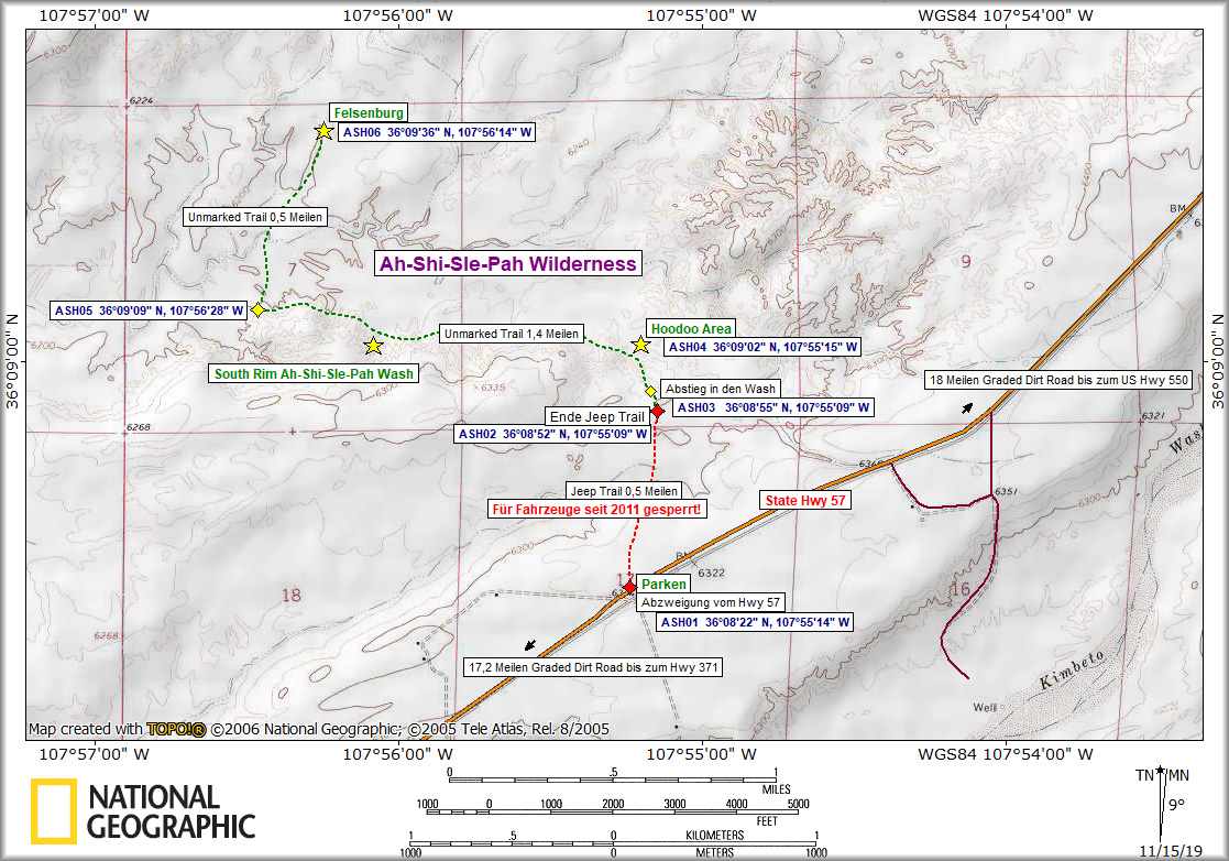 Karte Ah-Shi-Sle-Pah Wilderness
