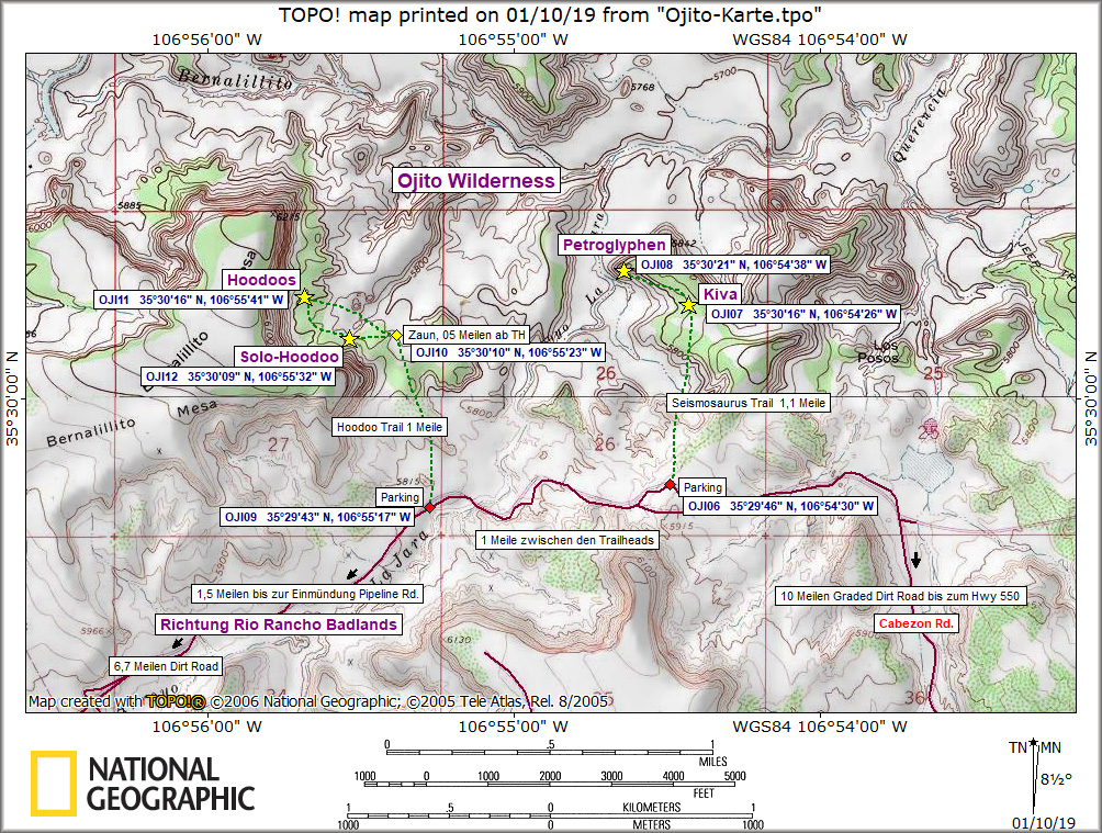 Karte Ojito Wilderness
